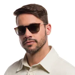 Shop Ray-Ban Chris Square Sunglasses in Transparent Brown online.