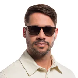 Shop Ray-Ban Chris Square Sunglasses in Transparent Brown online.