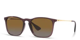 Shop Ray-Ban Chris Square Sunglasses in Transparent Brown online.