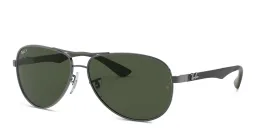 Shop Ray-Ban Carbon Fibre Aviator Sunglasses in Gunmetal online.