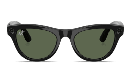 Shop Ray-Ban Meta Skyler Unisex Cat-Eye Sunglasses in Shiny Black online.