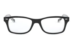 Shop Ray-Ban Junior Kids Square Eyeglasses in Black On Transparent online.