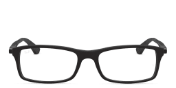 Shop Ray-Ban Optics Unisex Rectangle Eyeglasses in Black online.