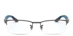 Shop Ray-Ban Unisex Half Rim Rectangle Eyeglasses in Gunmetal online.