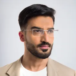 Shop GIORGIO ARMANI Half Rim Rectangle Eyeglasses in Matte Brushed Golden Gunmetal online.