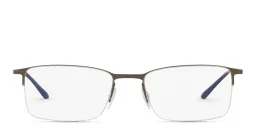 Shop GIORGIO ARMANI Half Rim Rectangle Eyeglasses in Matte Brushed Golden Gunmetal online.