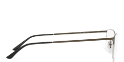 Shop GIORGIO ARMANI Half Rim Rectangle Eyeglasses in Matte Brushed Golden Gunmetal online.