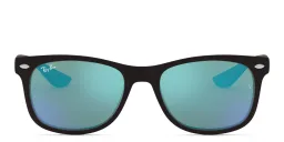 Shop Ray-Ban Junior Kids New Wayfarer Square Sunglasses in Black online.