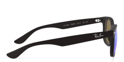 Shop Ray-Ban Junior Kids New Wayfarer Square Sunglasses in Shiny Black online.