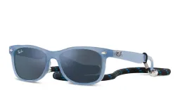 Shop Ray-Ban Junior New Wayfarer Kids Square Sunglasses in Opal Blue online.