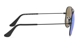 Shop Ray-Ban Junior Kids Mirror Aviator Sunglasses in Black online.