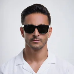 Shop Ray-Ban Justin Square Sunglasses in Black online.