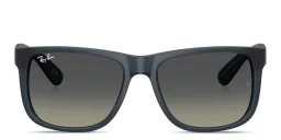 Shop Ray-Ban Justin Square Sunglasses in Rubber Blue online.