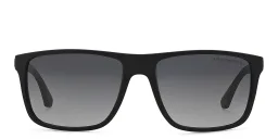 Shop Emporio Armani Square Sunglasses in Rubber Black & Grey online.
