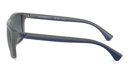 Shop Emporio Armani Logo Square Sunglasses in Grey online.