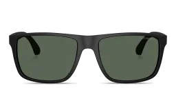 Shop Emporio Armani Square Sunglasses in Matte Black online.