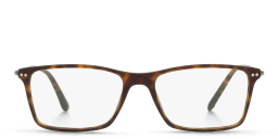 Shop GIORGIO ARMANI Wide Rectangle Eyeglasses in Matte Dark Havana online.