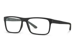 Shop GIORGIO ARMANI Rectangle Eyeglasses in Black Rubber online.