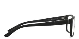 Shop GIORGIO ARMANI Rectangle Eyeglasses in Black Rubber online.
