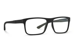 Shop GIORGIO ARMANI Rectangle Eyeglasses in Black Rubber online.