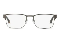Shop Emporio Armani Rectangle Eyeglasses in Matte Gunmetal online.