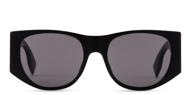 Baguette Black Oval Sunglasses