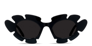 Curvy Black Cat-Eye Sunglasses
