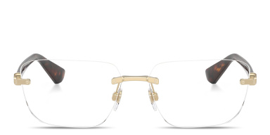 Logo Signature Wide Rimless Rectangle Eyeglasses