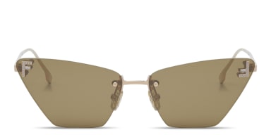 Fendi First Crystal Rimless Cat-Eye Sunglasses