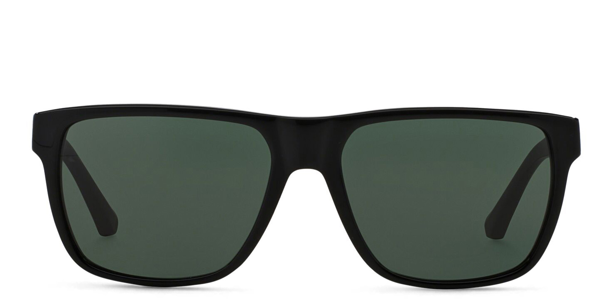 Emporio Armani Unisex Square Sunglasses in Shiny Black – Product Photo 1