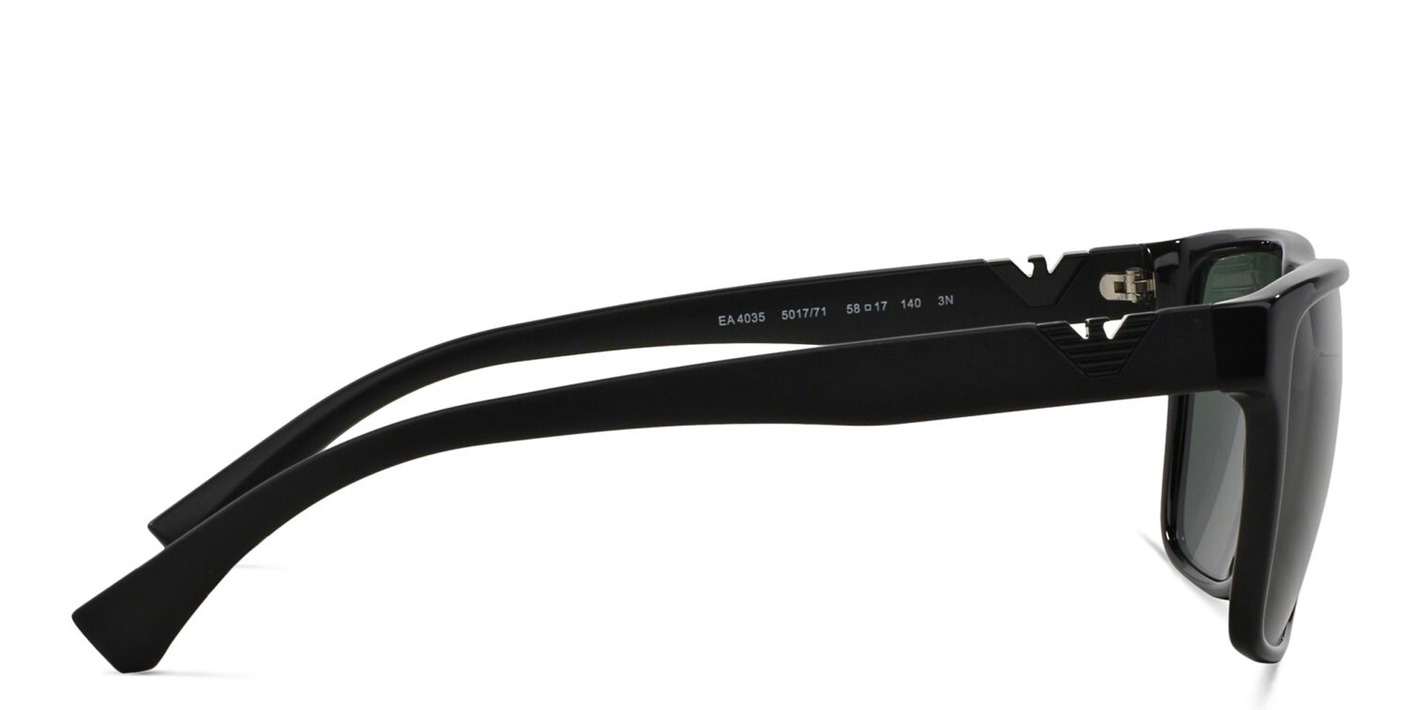 Emporio Armani Unisex Square Sunglasses in Shiny Black – Product Photo 3