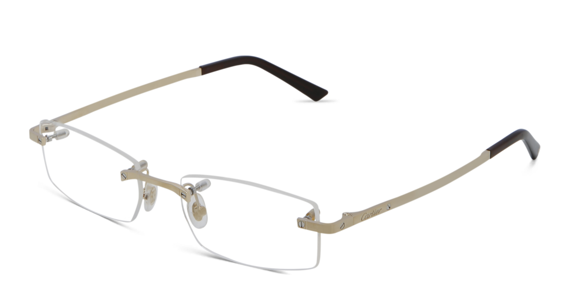 Cartier Santos de Cartier Unisex Eyeglasses in Gold – Product Photo 2