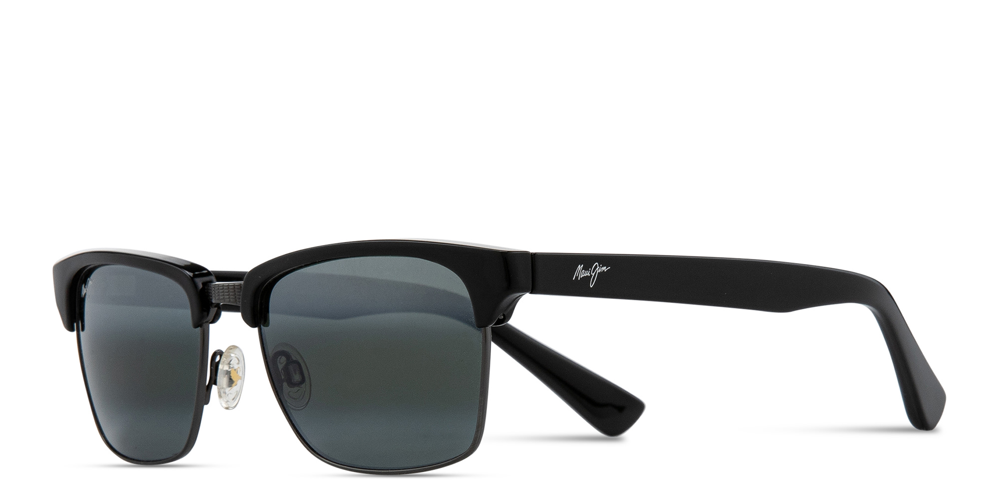 Maui Jim Kawika Unisex Rectangle Sunglasses in Black – Product Photo 2
