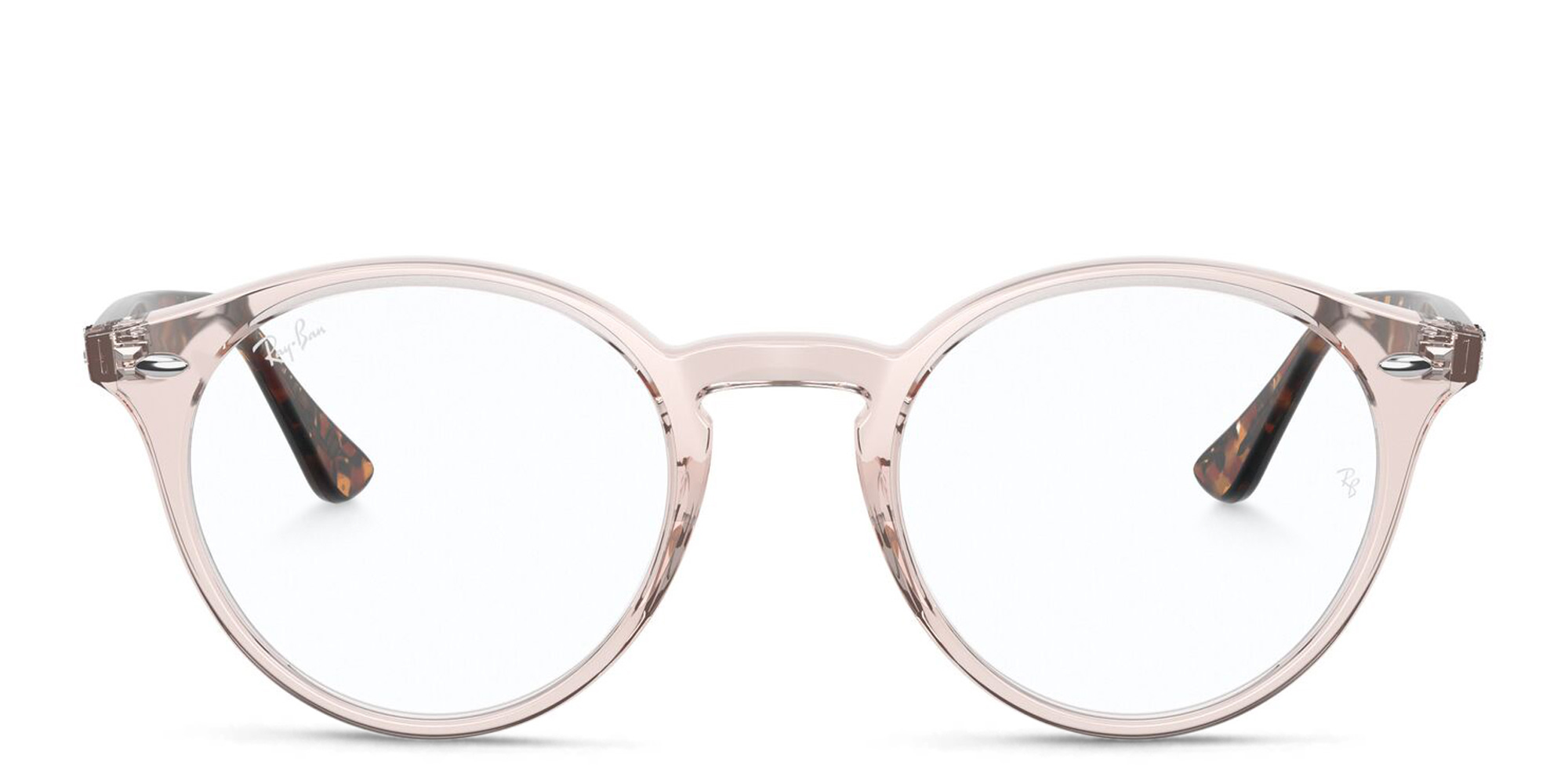 Ray-Ban Unisex Round Eyeglasses in Transparent light brown – Product Photo 1