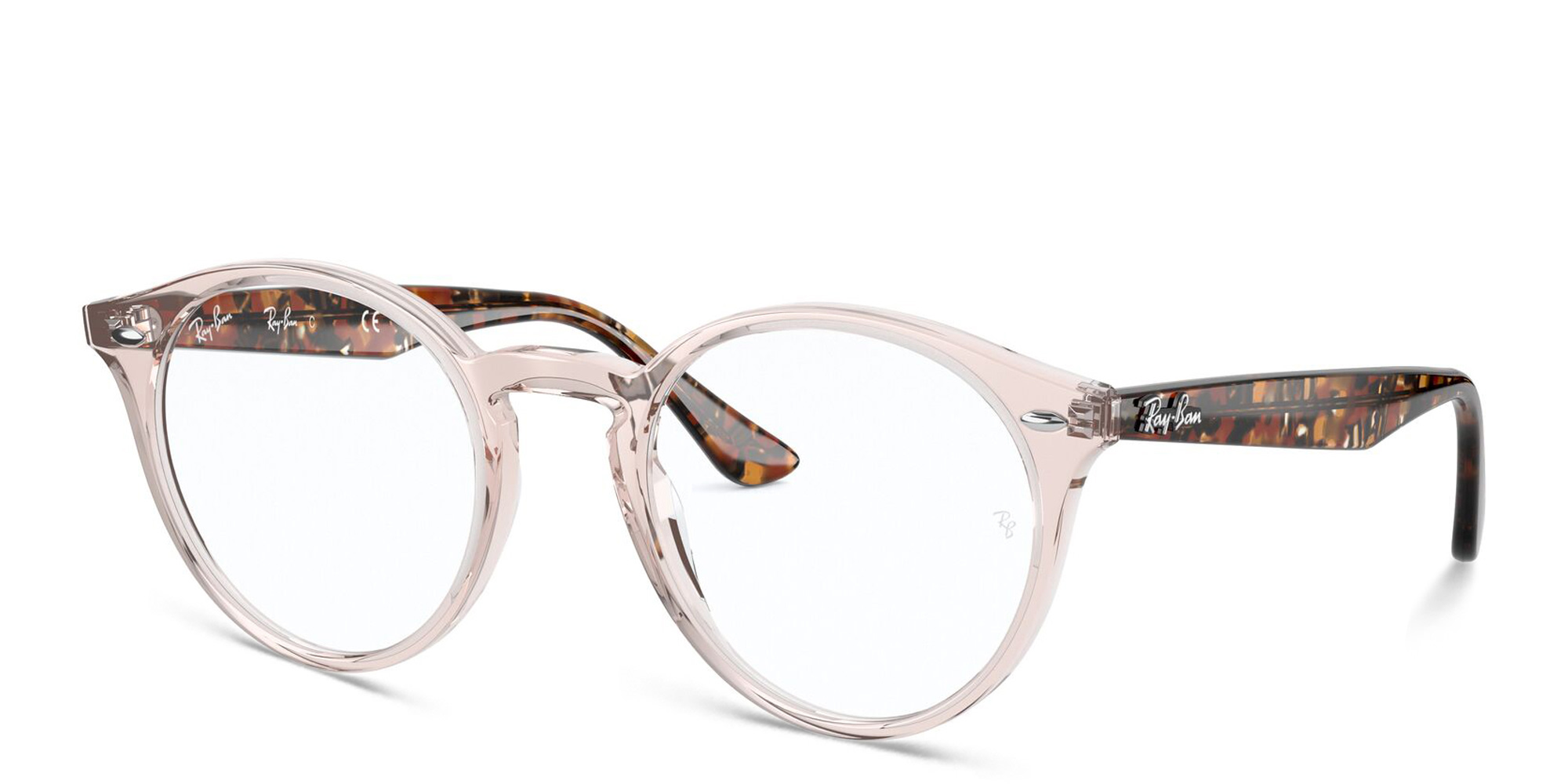 Ray-Ban Unisex Round Eyeglasses in Transparent light brown – Product Photo 2