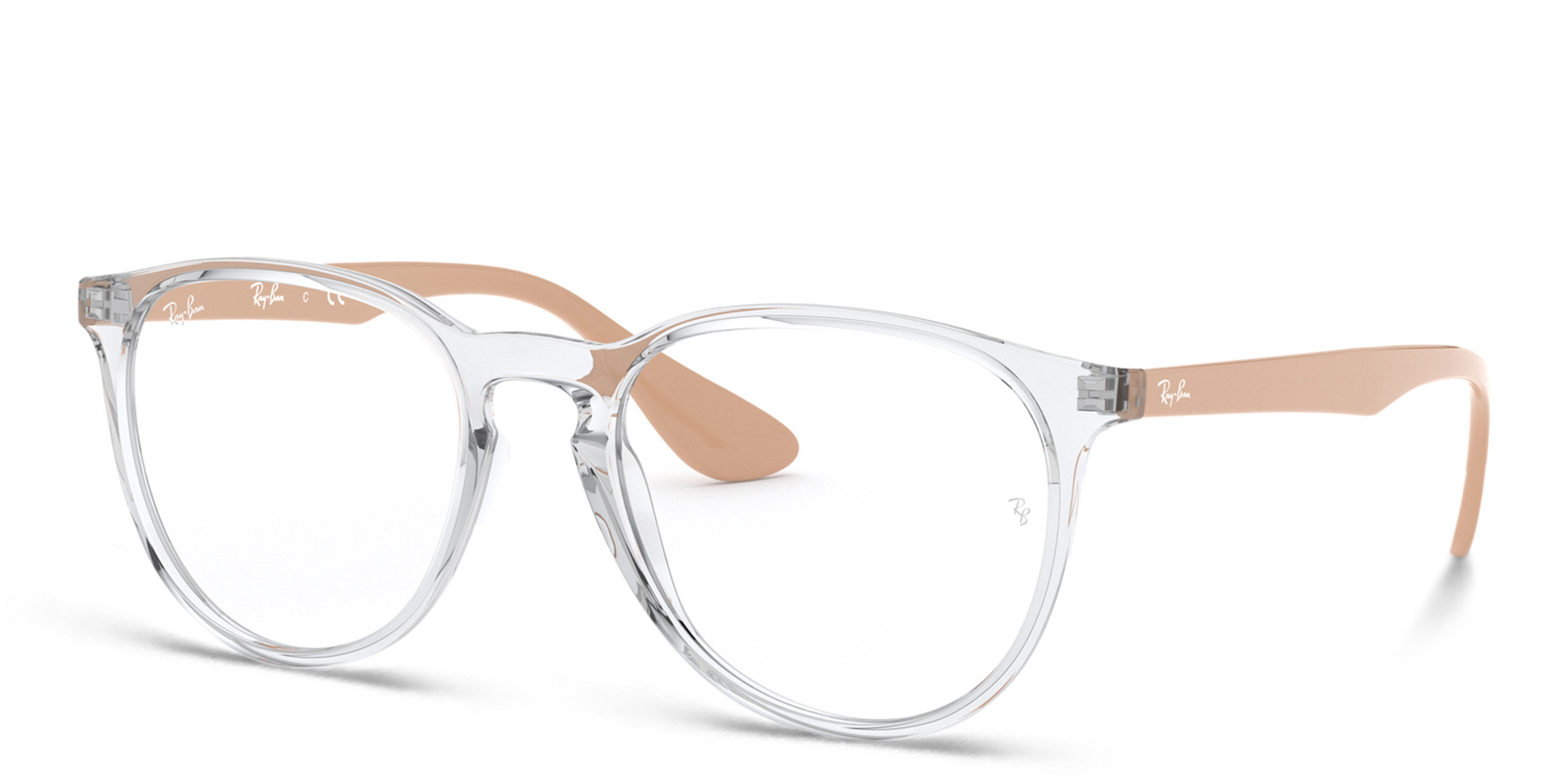 Ray-Ban Erika Round Eyeglasses in Transparent – Product Photo 2