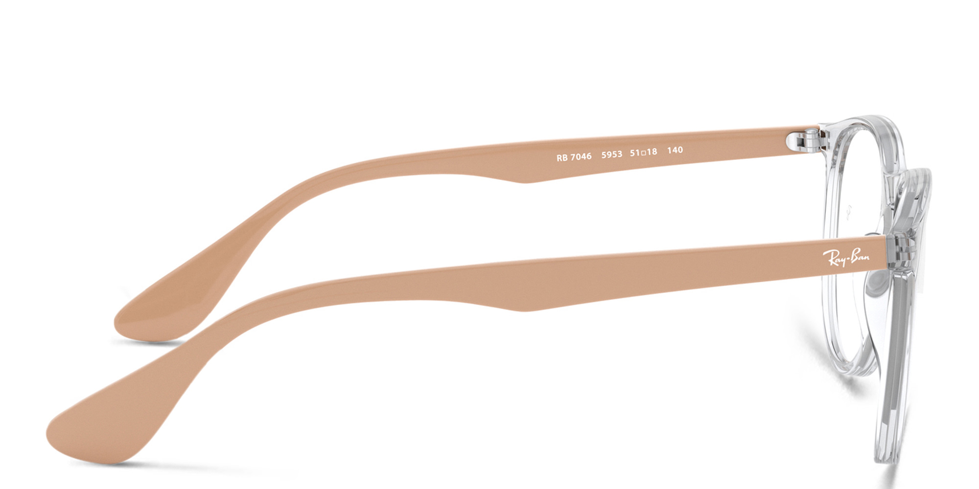 Ray-Ban Erika Round Eyeglasses in Transparent – Product Photo 3