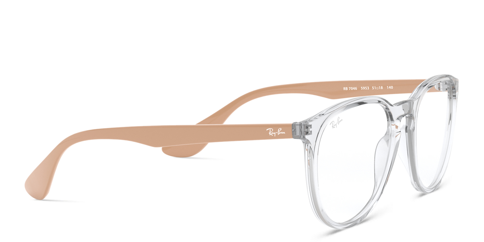 Ray-Ban Erika Round Eyeglasses in Transparent – Product Photo 4