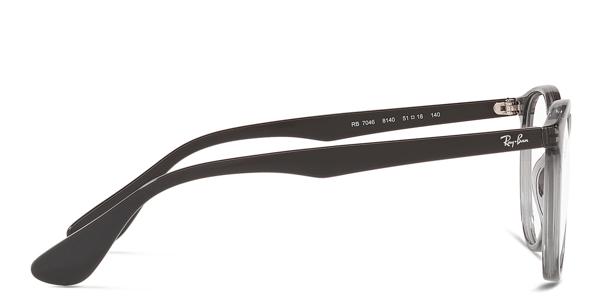 نظارة طبية إريكا بإطار دائري من راي بان بلون رمادي شفاف - صورة المنتج 3