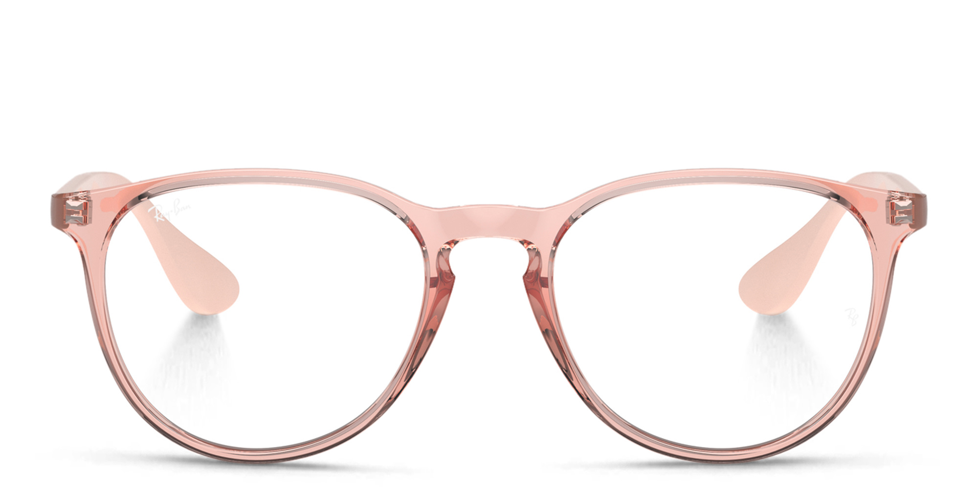 Ray-Ban Erika Round Eyeglasses in Transparent Pink – Product Photo 1