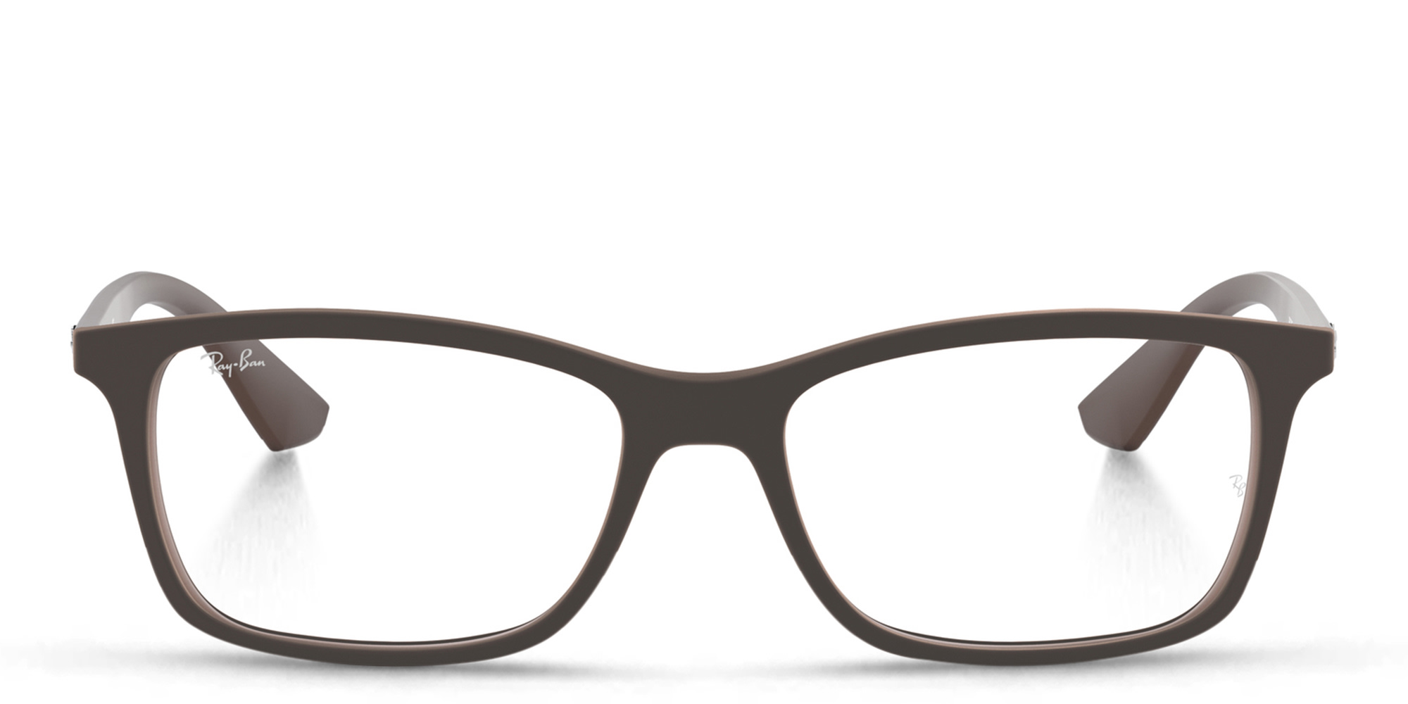 Ray-Ban Unisex Square Eyeglasses in Transparent Brown – Product Photo 1