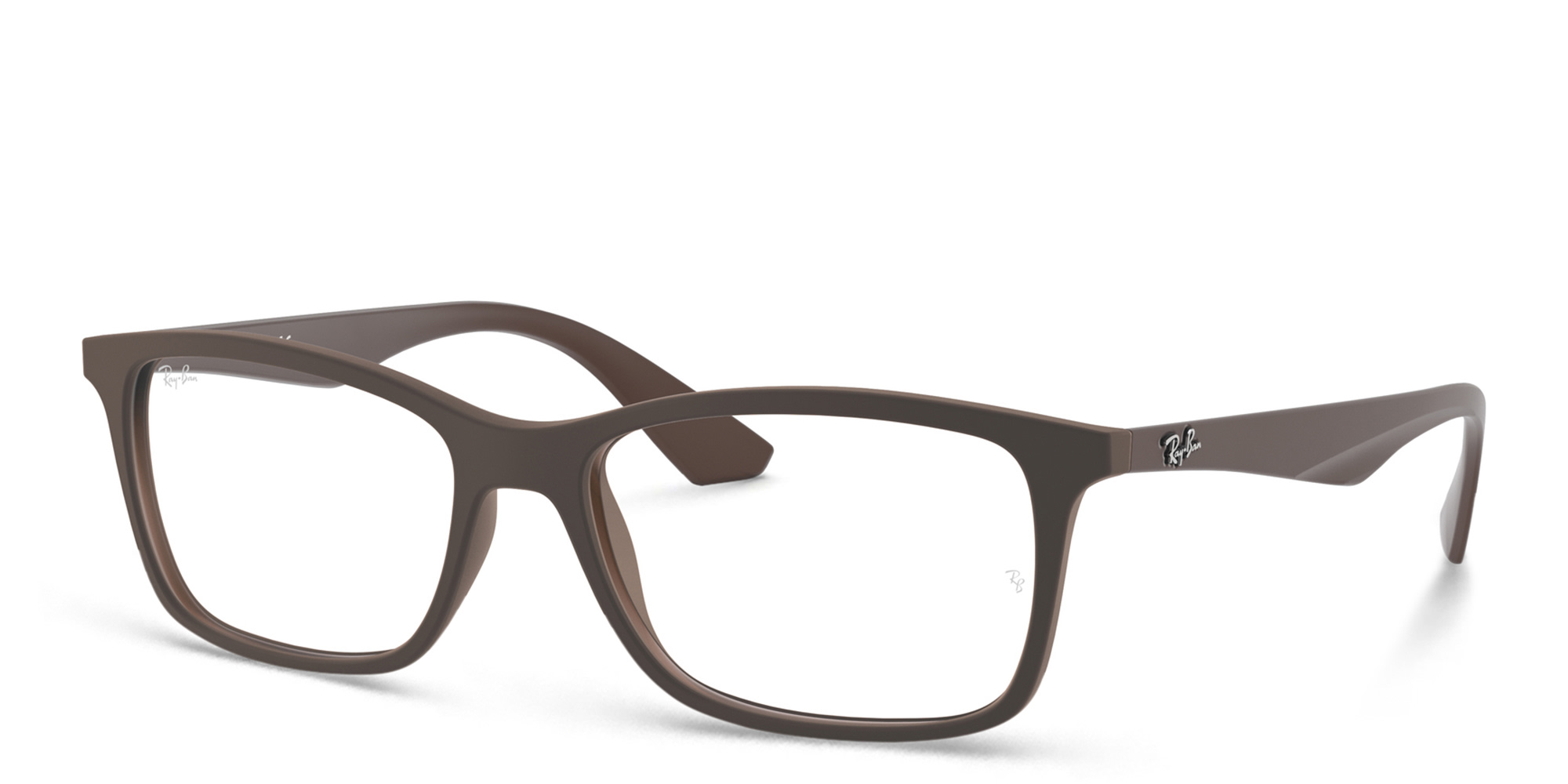 Ray-Ban Unisex Square Eyeglasses in Transparent Brown – Product Photo 2