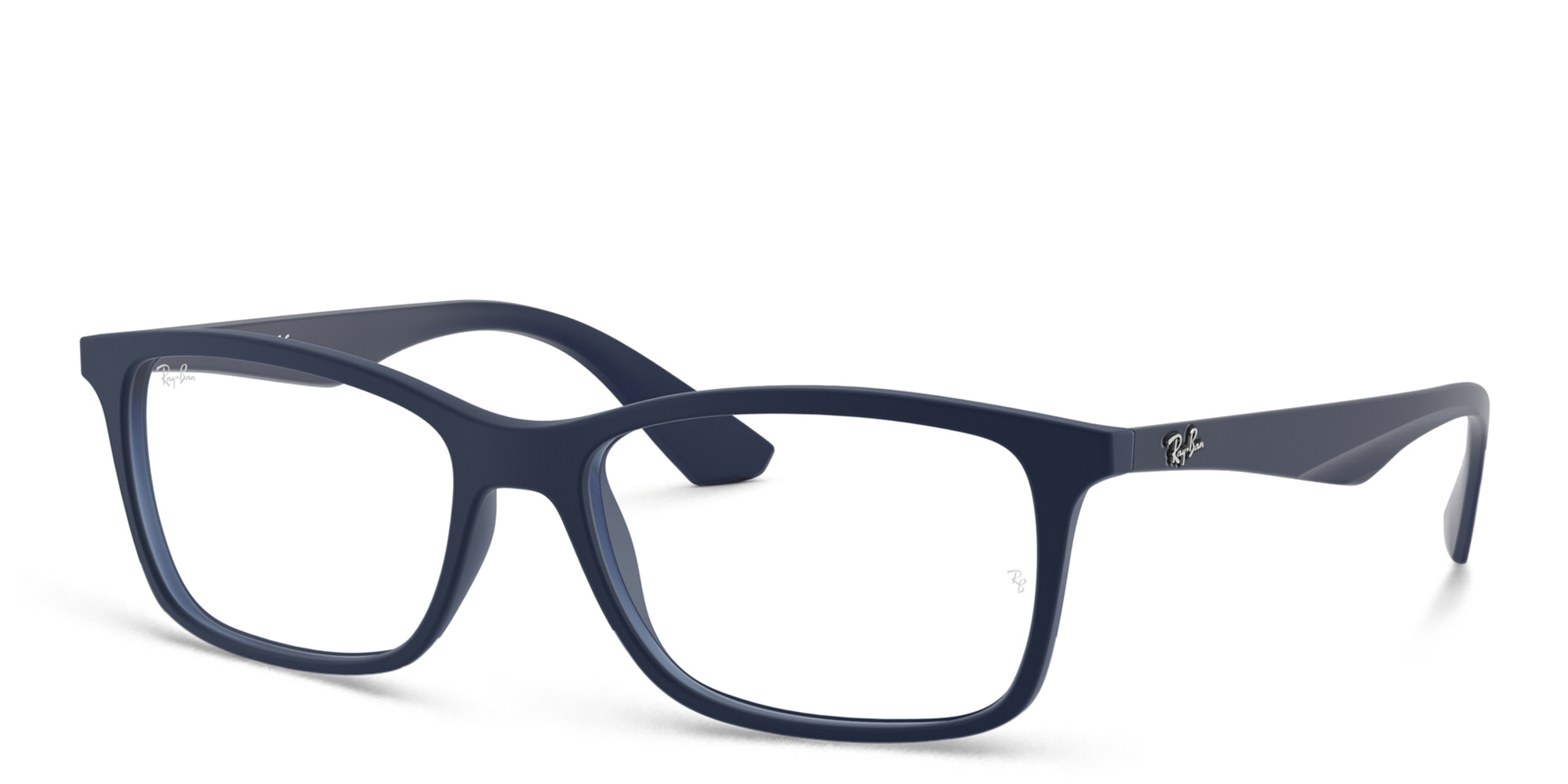 Ray-Ban Unisex Square Eyeglasses in Transparent Blue – Product Photo 2