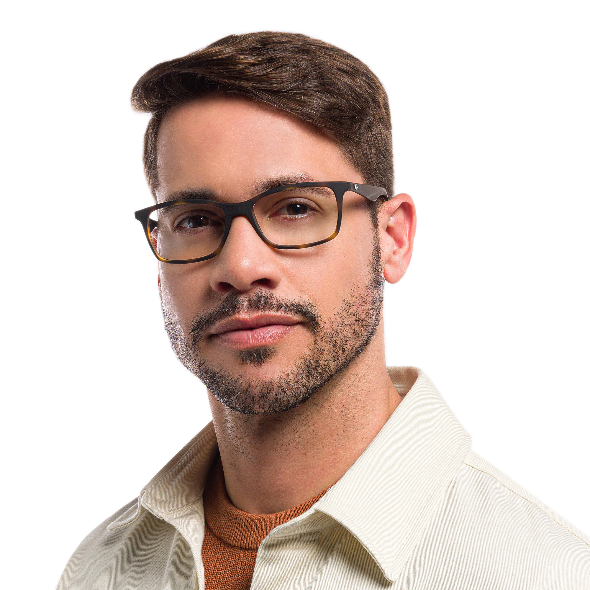 Ray-Ban Optics Unisex Rectangle Eyeglasses in Havana – Product Photo 8