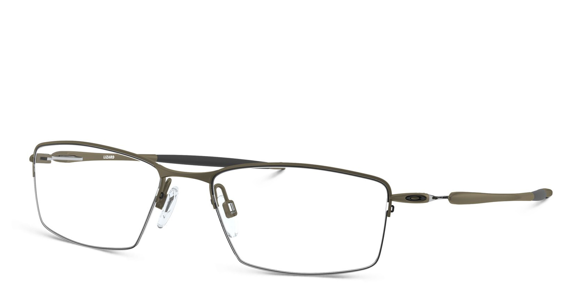 Oakley Lizard™ Half-Rim Rectangle Eyeglasses in Pewter – Product Photo 2