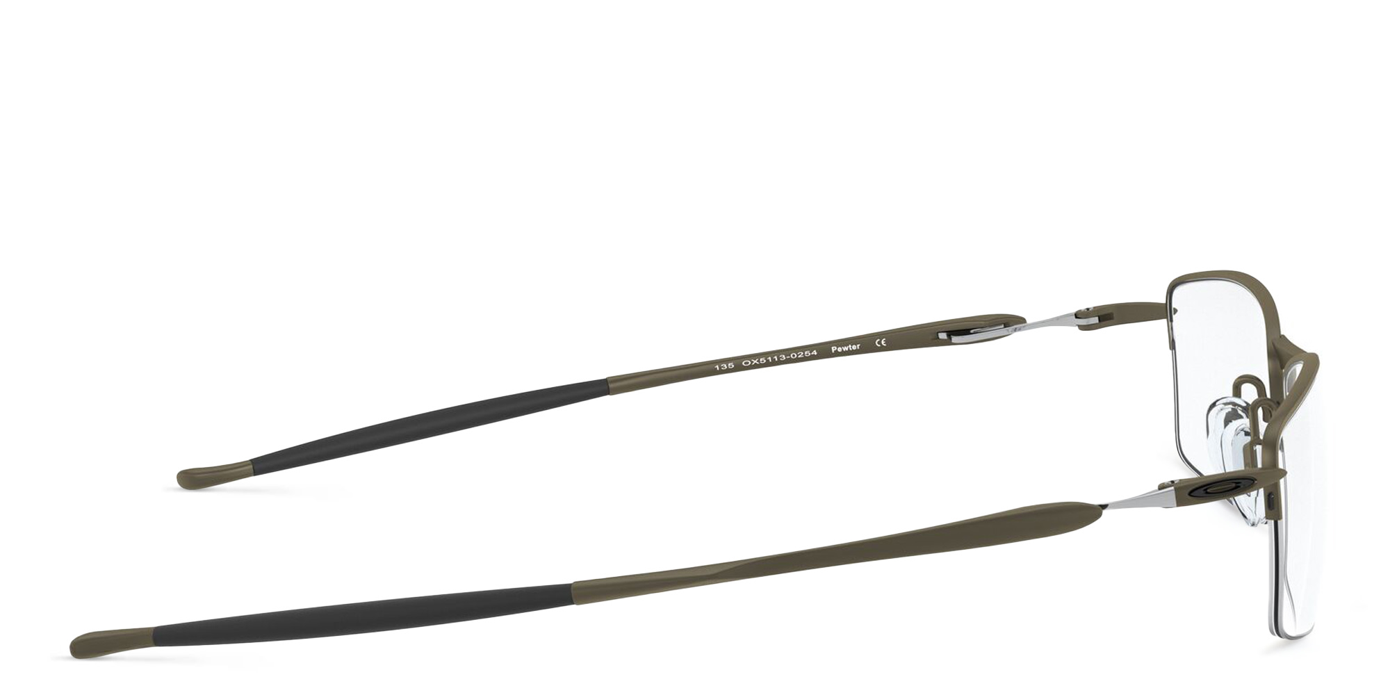 Oakley Lizard™ Half-Rim Rectangle Eyeglasses in Pewter – Product Photo 3