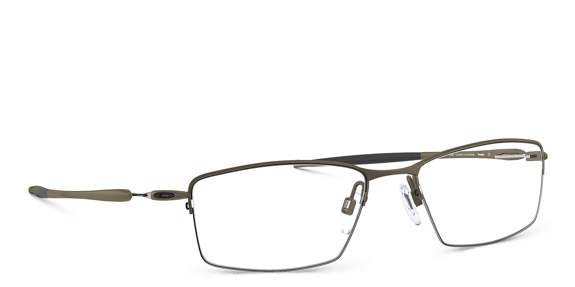 Oakley Lizard™ Half-Rim Rectangle Eyeglasses in Pewter – Product Photo 4
