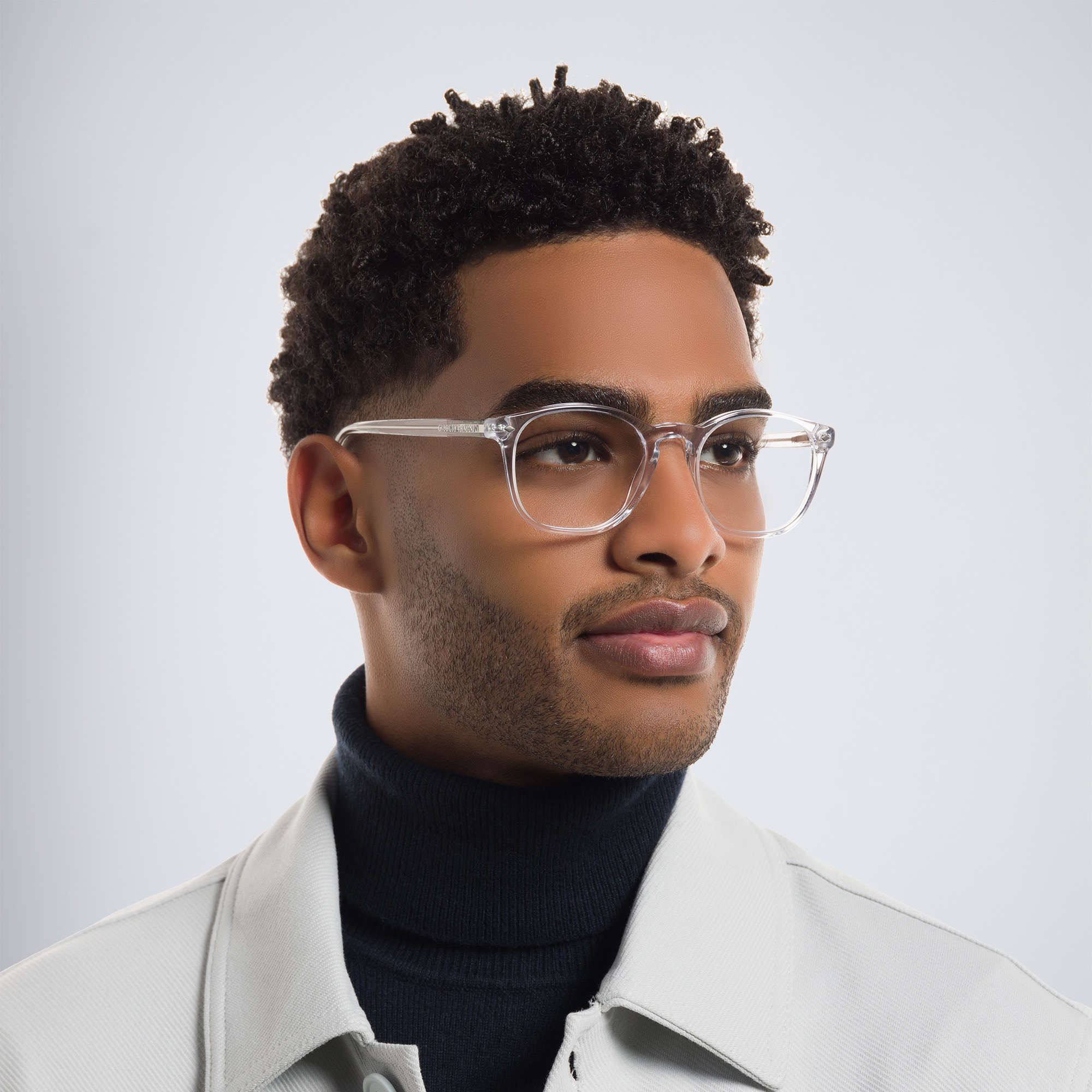 GIORGIO ARMANI Panthos Eyeglasses in Clear – Product Photo 5