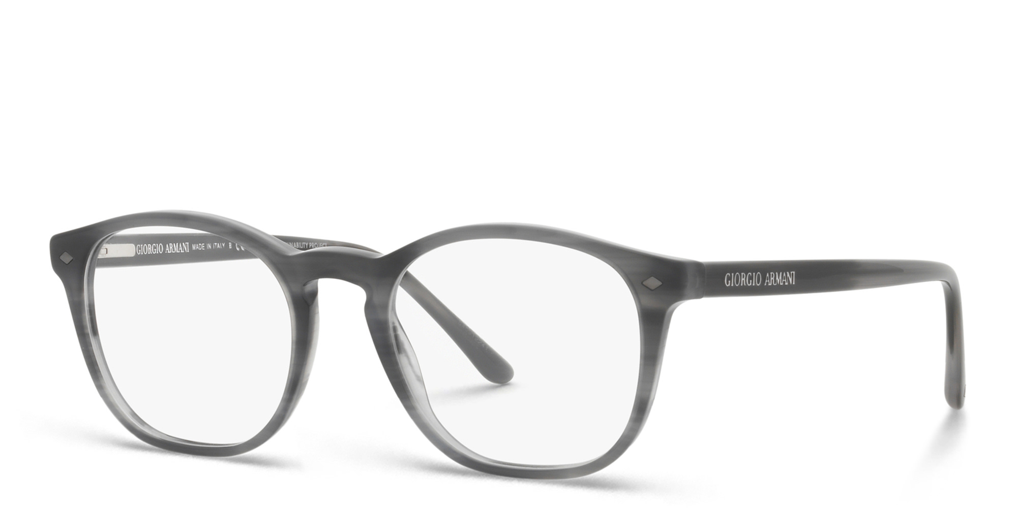 نظارات طبية دائرية من جورجو أرماني بلون رمادي - صورة المنتج 2