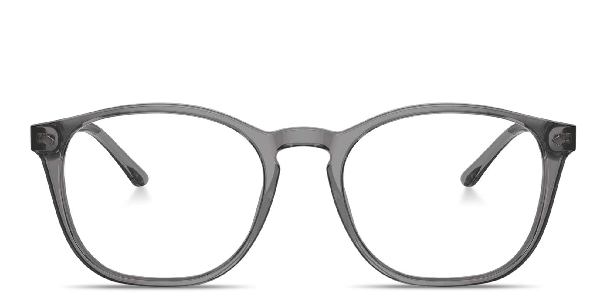 GIORGIO ARMANI Logo Signature Round Eyeglasses in Transparent Grey – Product Photo 1